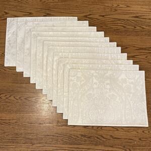 Ralph Lauren Home Thoroughbred Paisley Cotton Blend Placemats 18"x13" (12) NEW